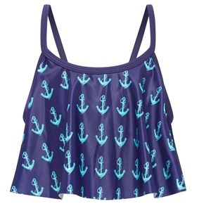 Girls abby frill crop bikini top